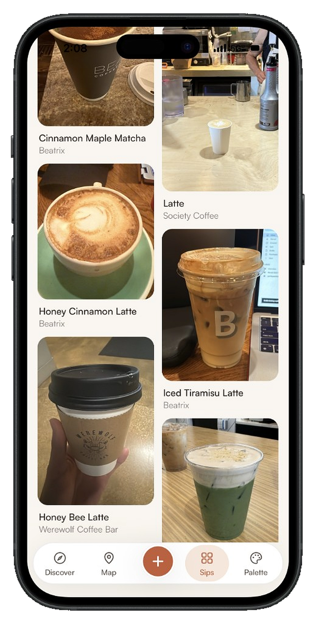 Sip journal photo grid